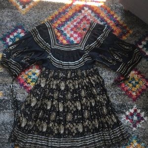 Free People 3/4 sleeve open back dress